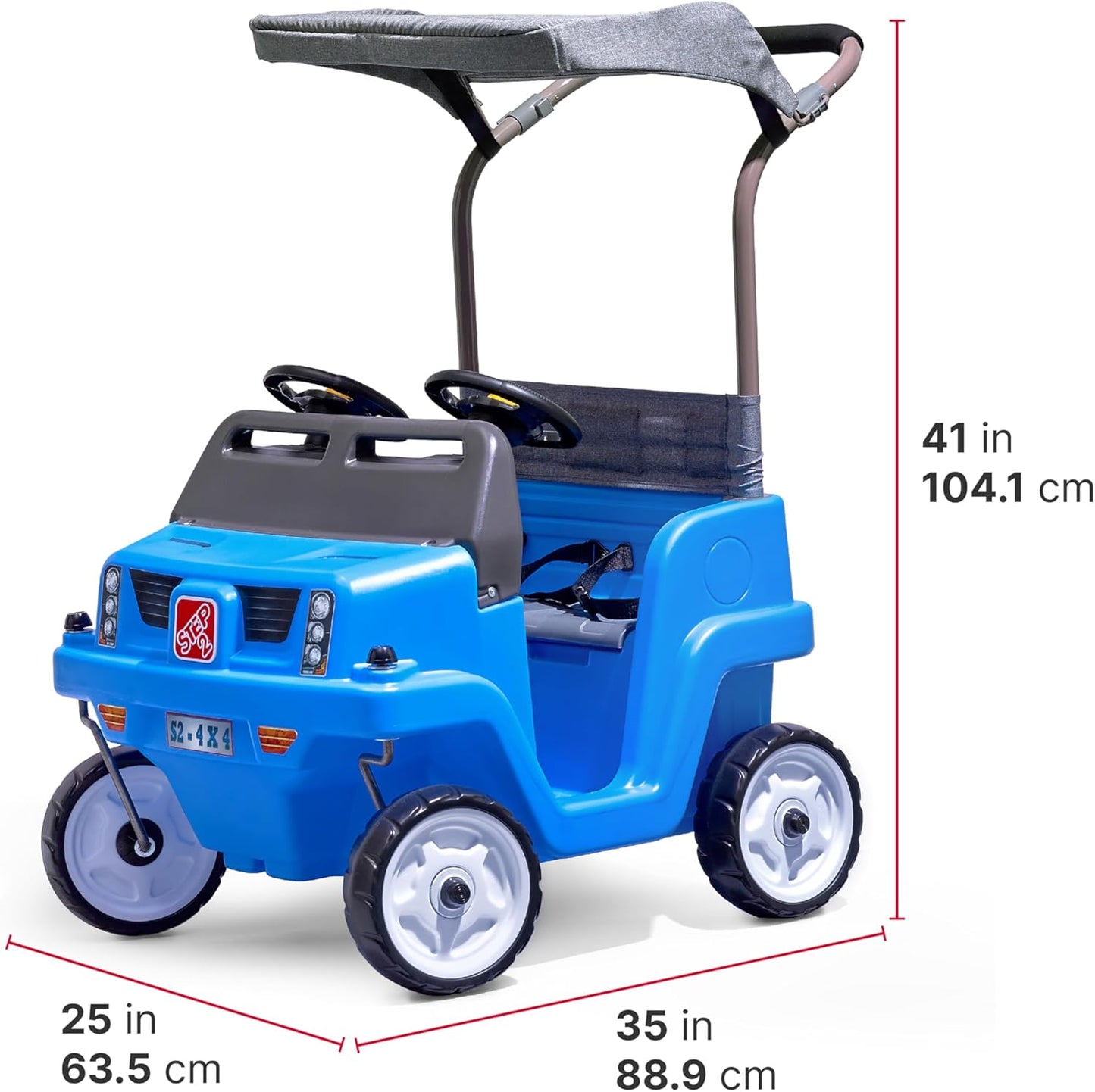 Step2 Side-by-Side Push Around SUV for Kids – Two-Seater Toddler Push Car