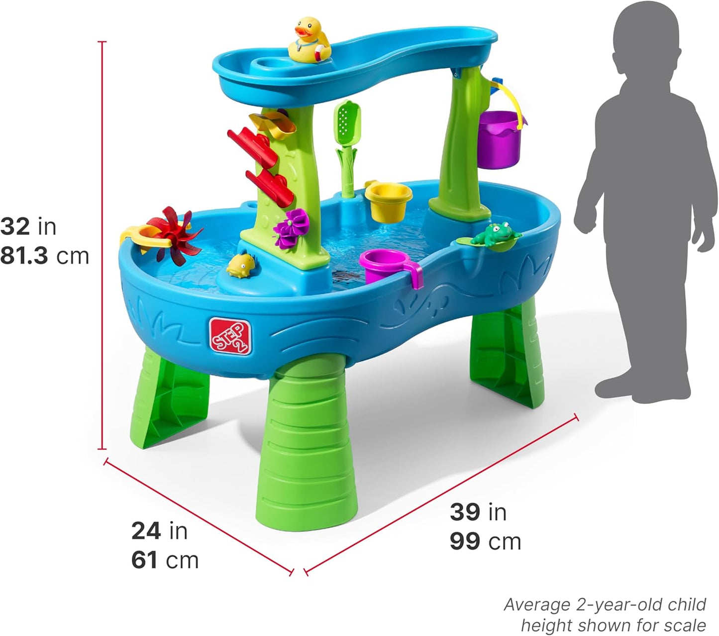 Step2 Rain Showers Splash Pond Water Table | Kids Water Play Table with 13Pc set
