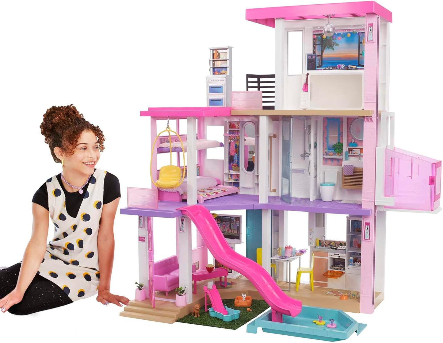 Barbie Dreamhouse Dollhouse With 75+ Accessories & Wheelchair Accessible Elevator, Lights, Sounds, Music