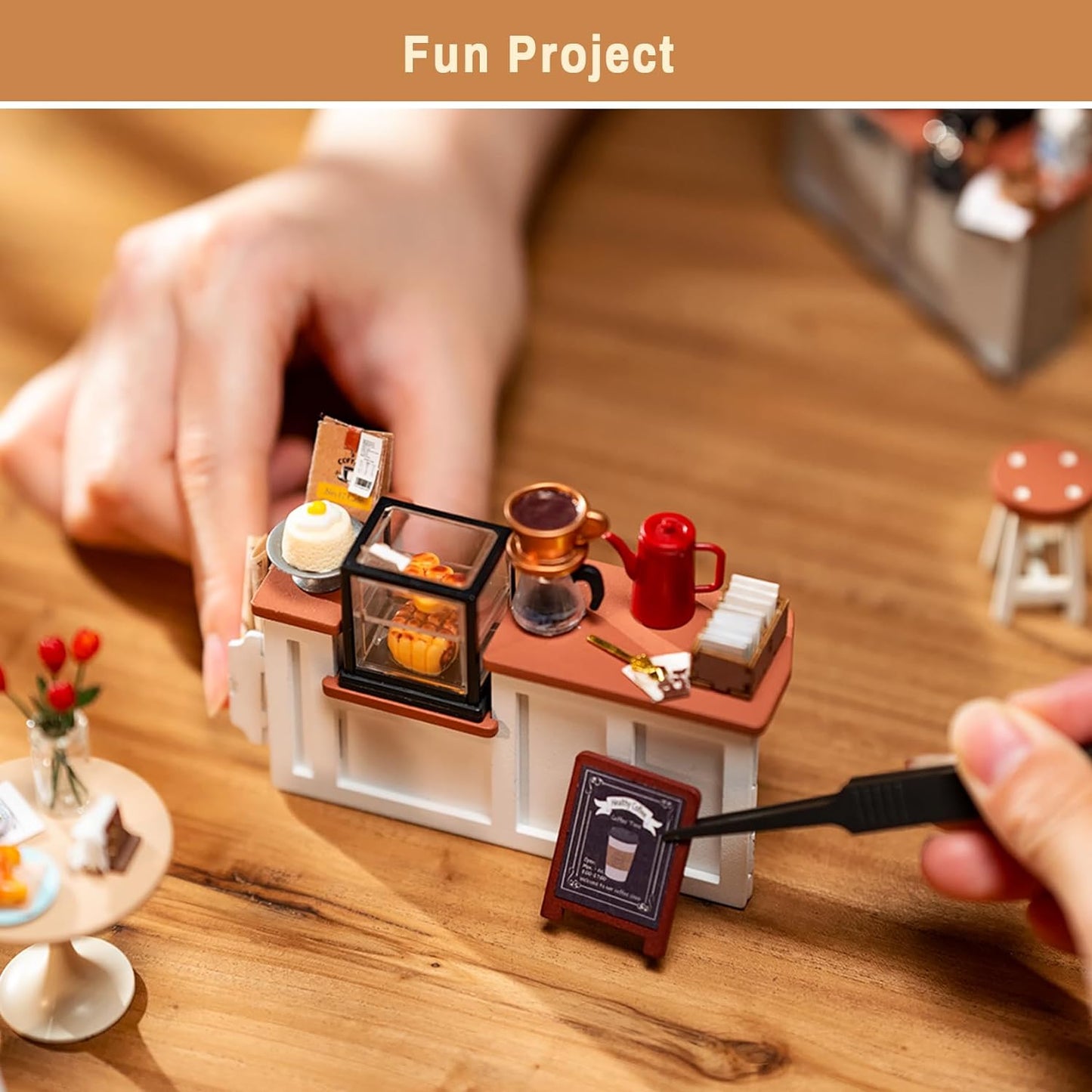 Rolife Dollhouses Café Miniature Wooden Doll House