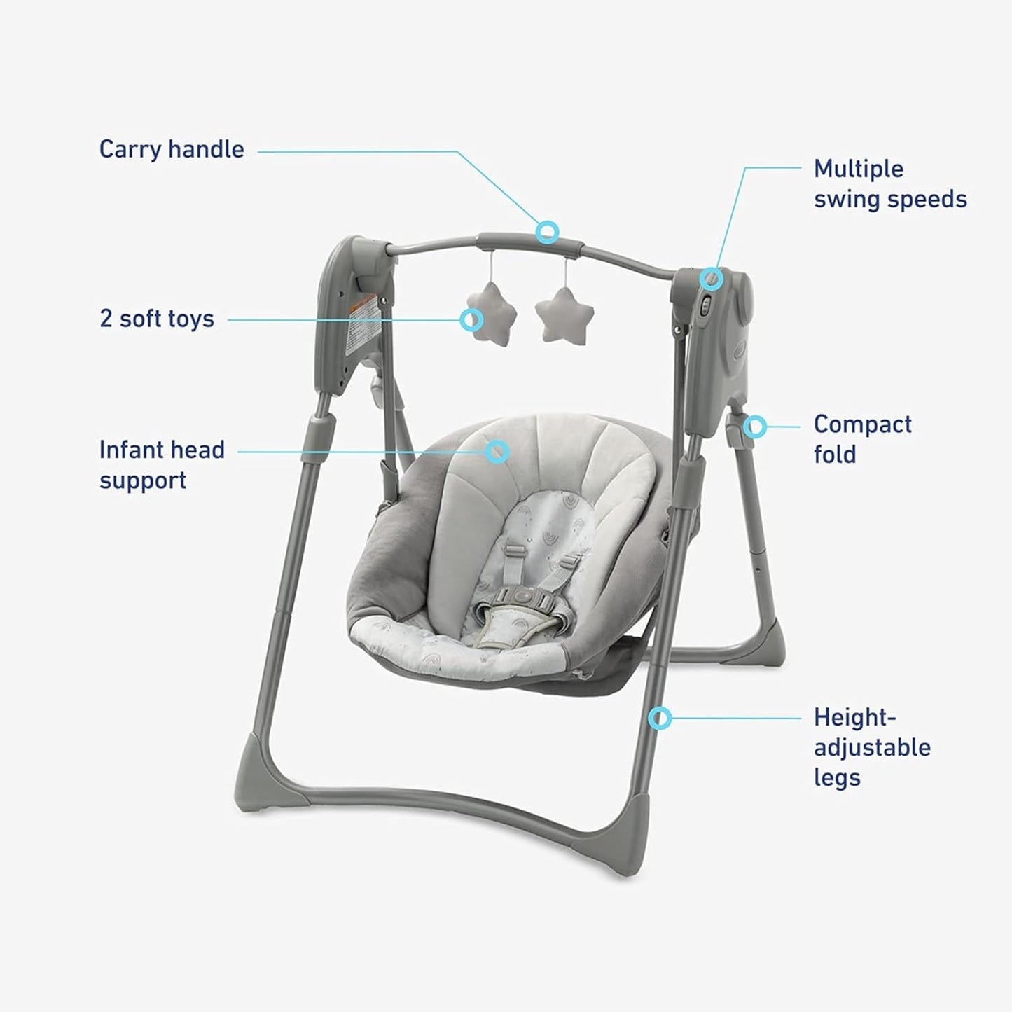 Graco Slim Spaces Compact Baby Swing