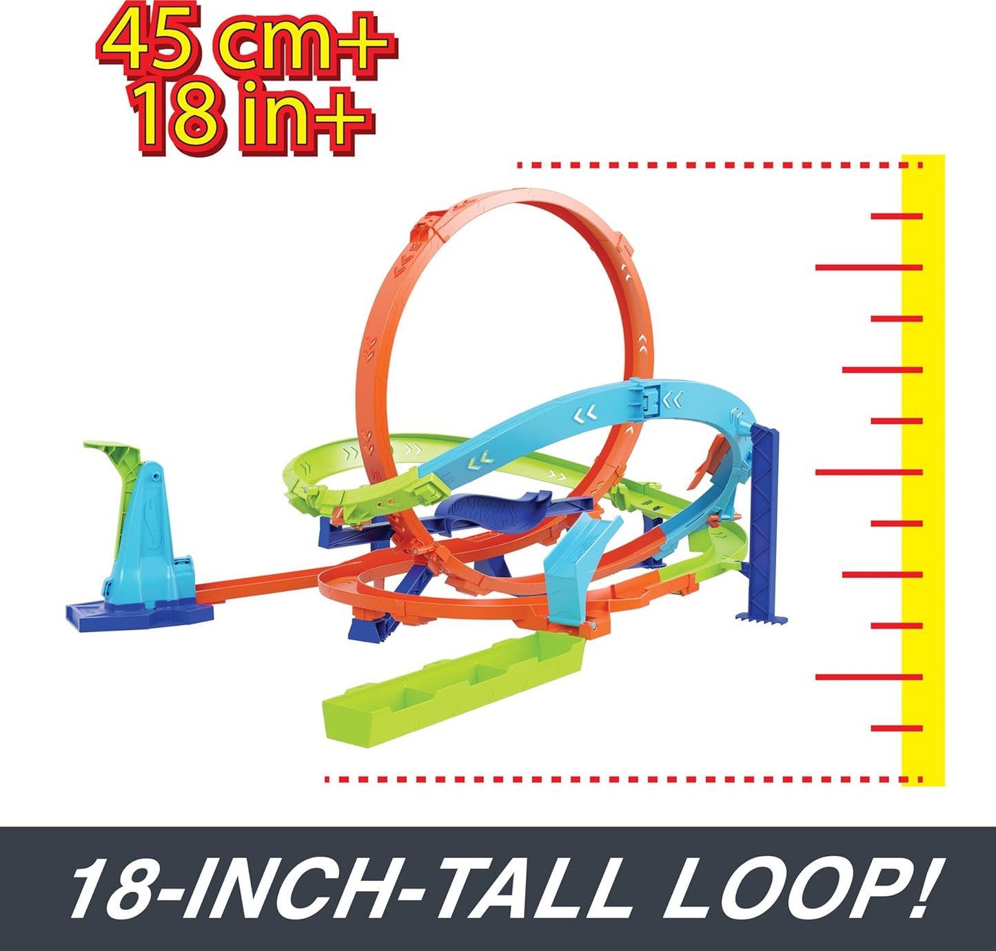 Hot Wheels Action Loop Cyclone Challenge Track Set With 1:64 Scale Toy Car