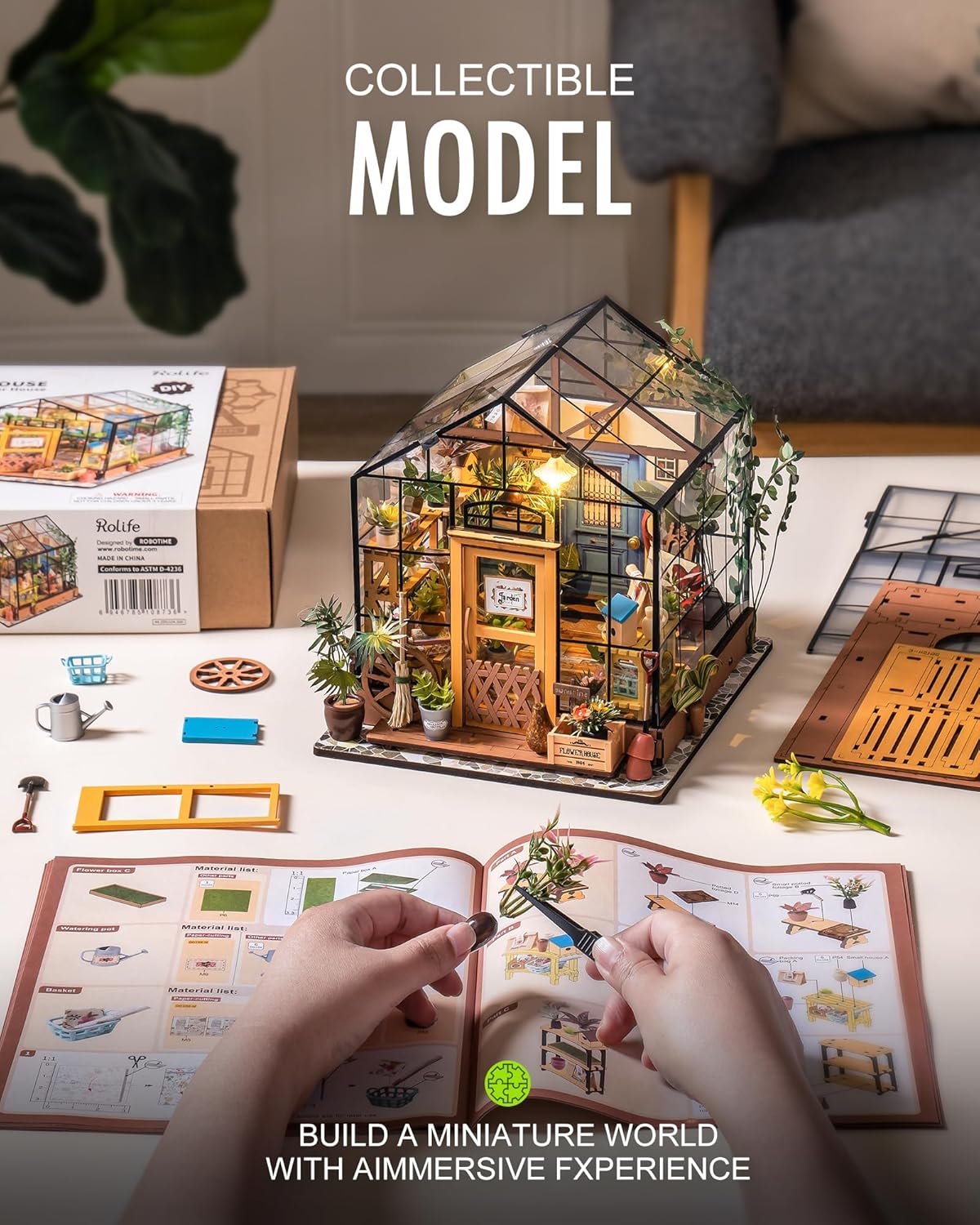 Rolife DIY Miniature House - Greenhouse Cathy's Flower House DG104