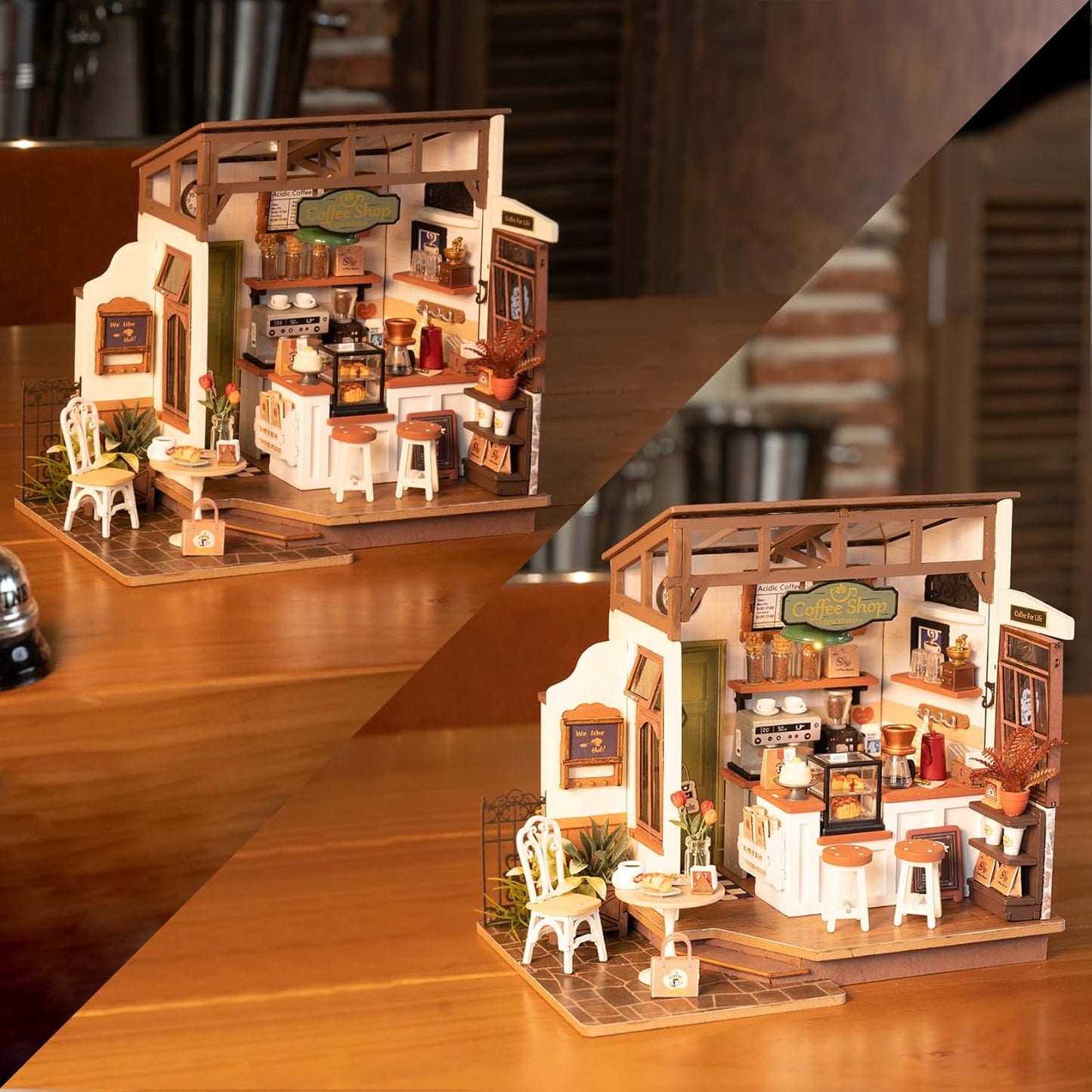 Rolife Dollhouses Café Miniature Wooden Doll House