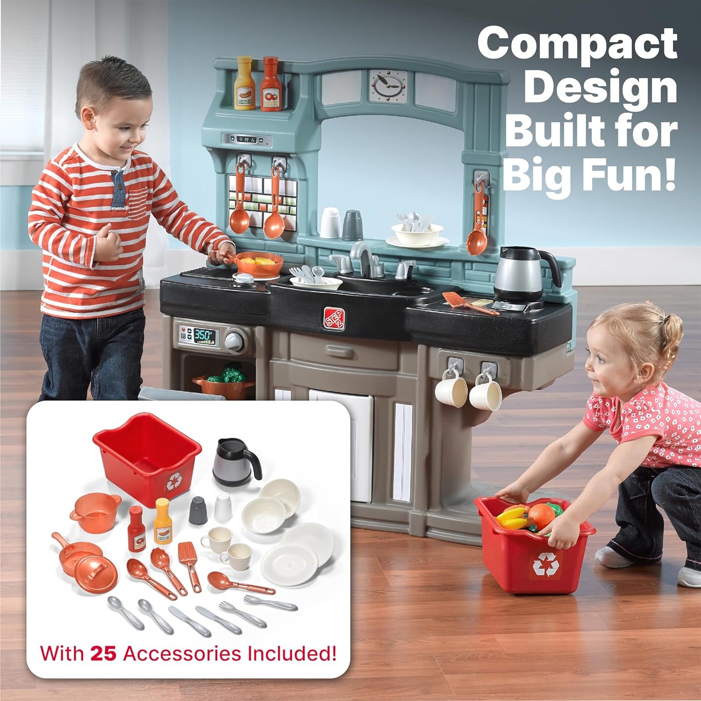 Step2 Best Chefs Kitchen Set for Kids – Includes 25 Toy Kitchen Accessories