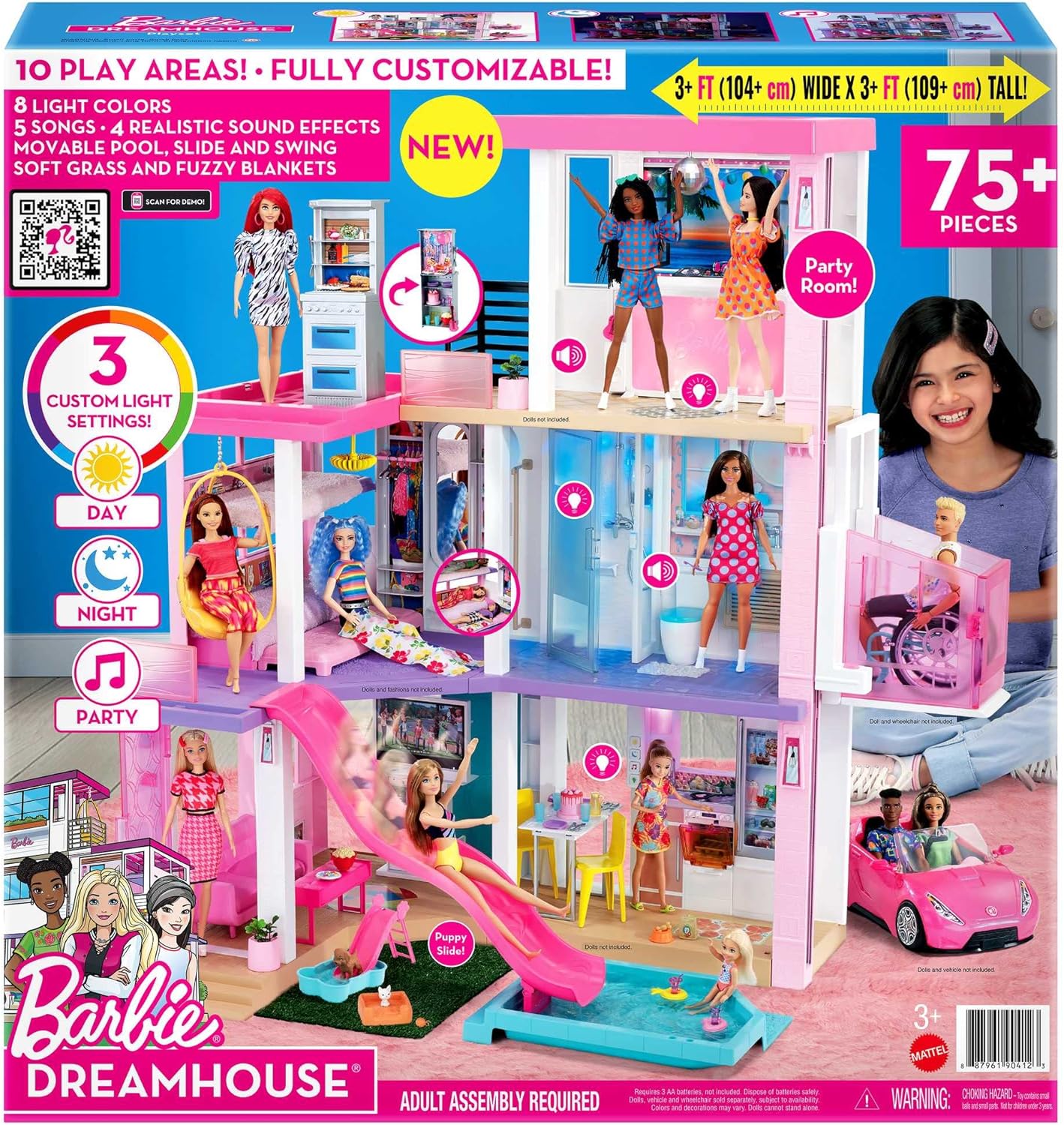 Barbie Dreamhouse Dollhouse With 75+ Accessories & Wheelchair Accessible Elevator, Lights, Sounds, Music