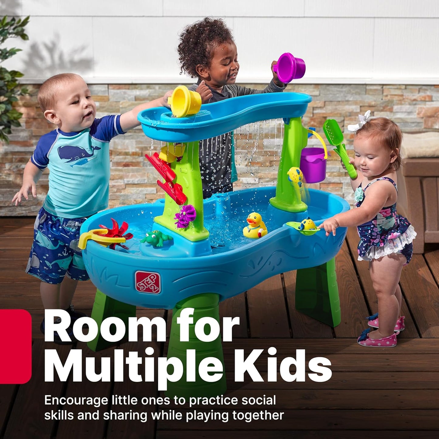 Step2 Rain Showers Splash Pond Water Table | Kids Water Play Table with 13Pc set