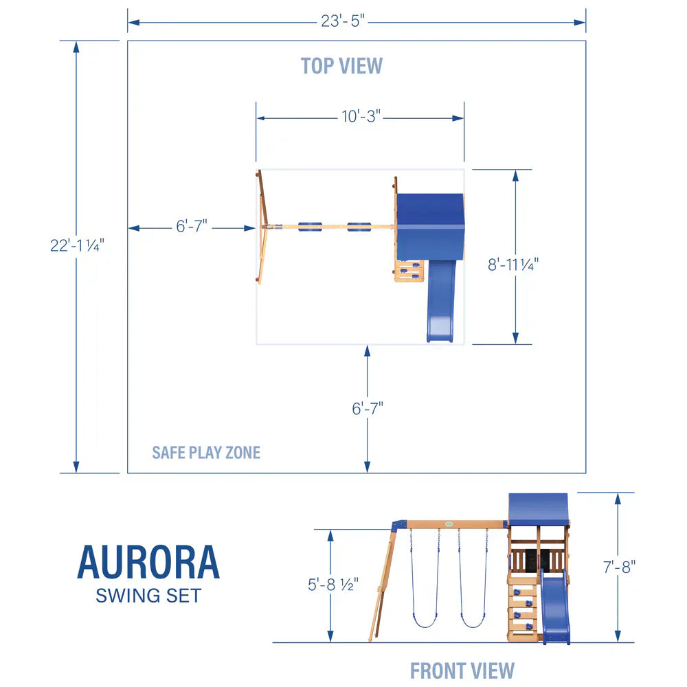 Backyard Discovery Aurora Wooden Cedar Swing Set