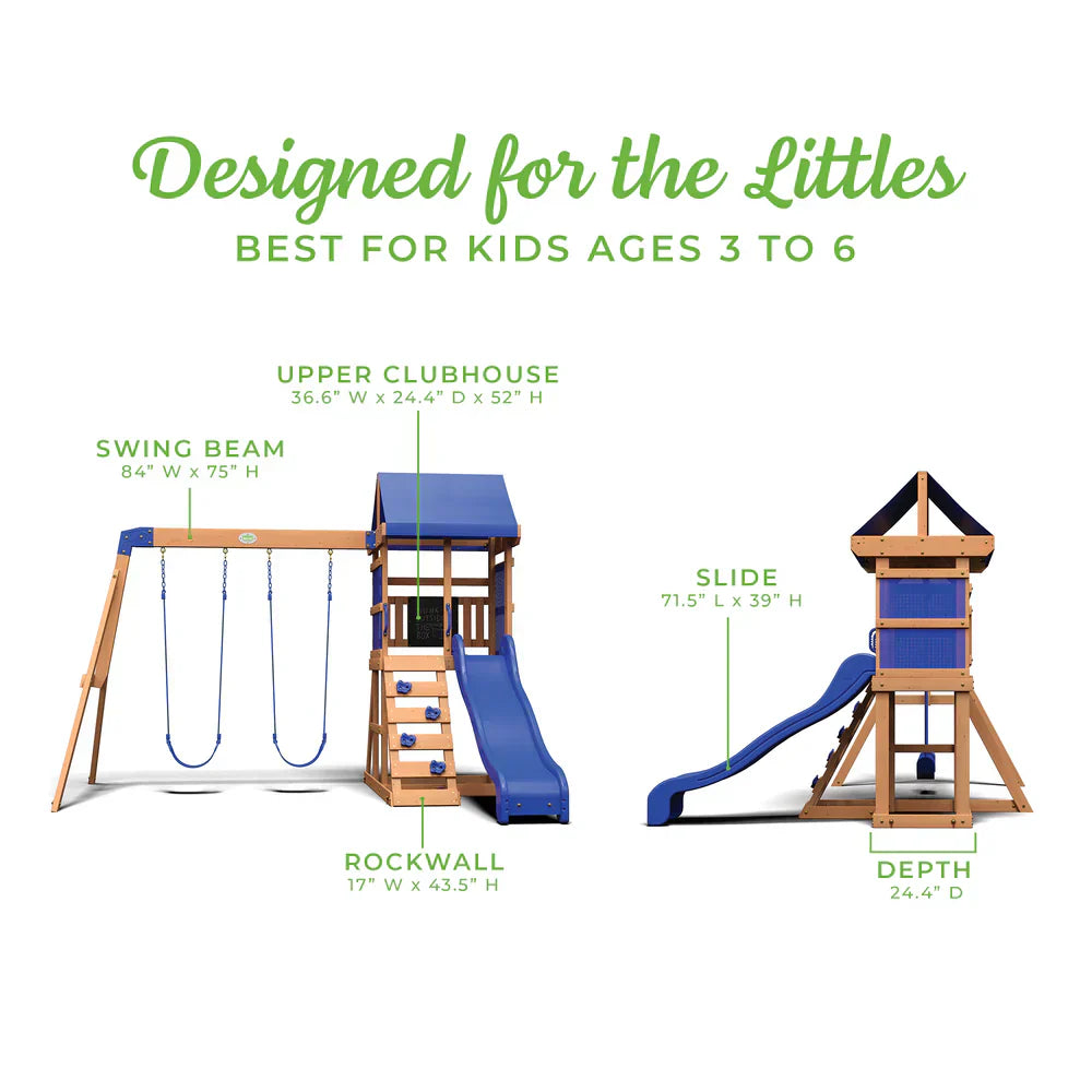 Backyard Discovery Aurora Wooden Cedar Swing Set