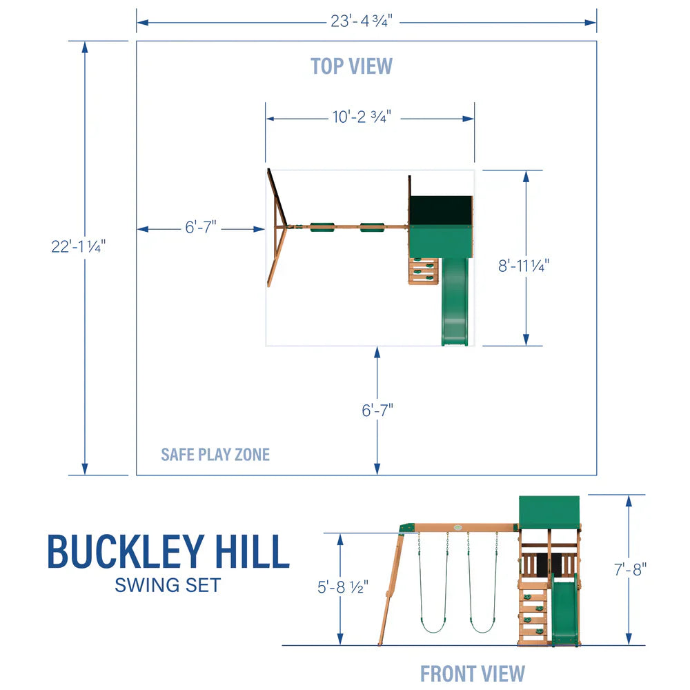 Backyard Discovery Buckley Hill Wooden Swing Set