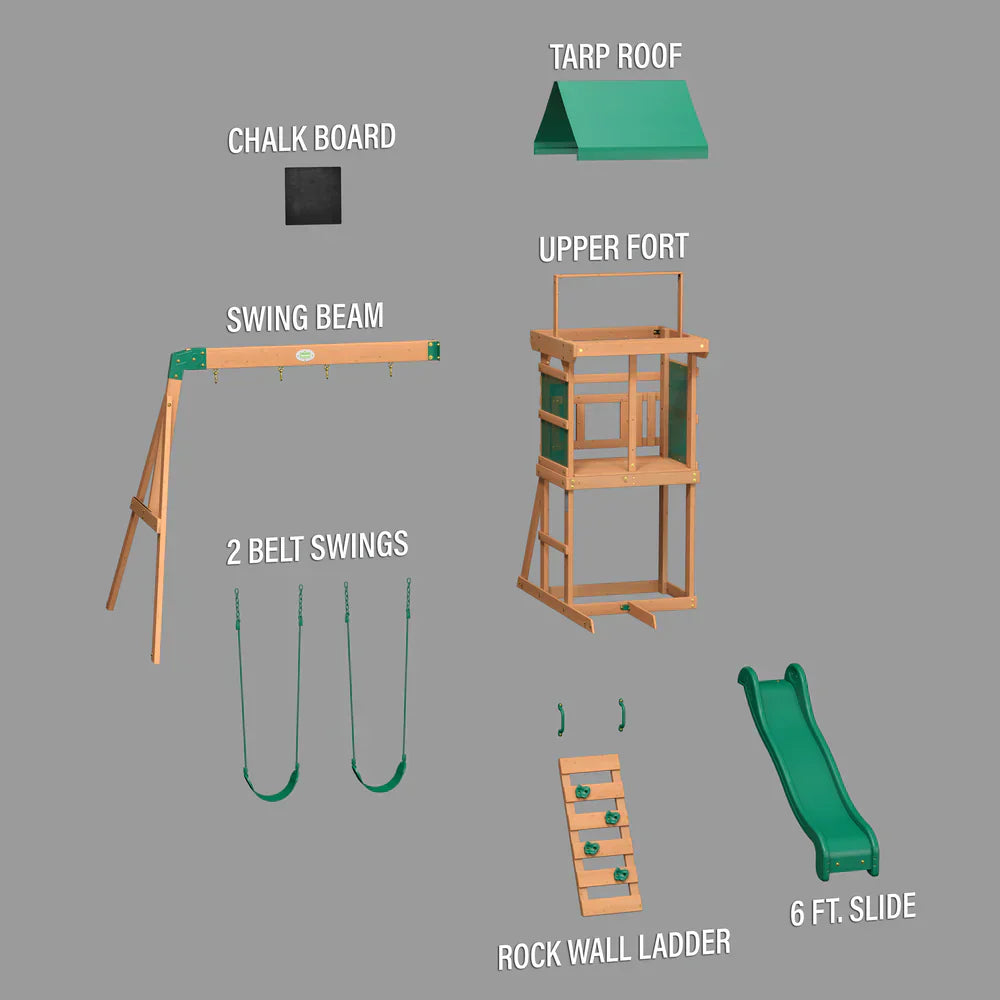 Backyard Discovery Buckley Hill Wooden Swing Set