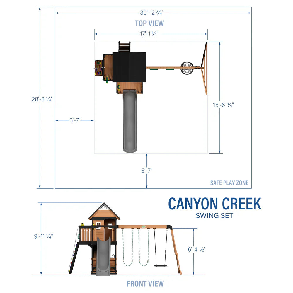 Backyard Discovery Canyon Creek All Cedar Wood Swing Set