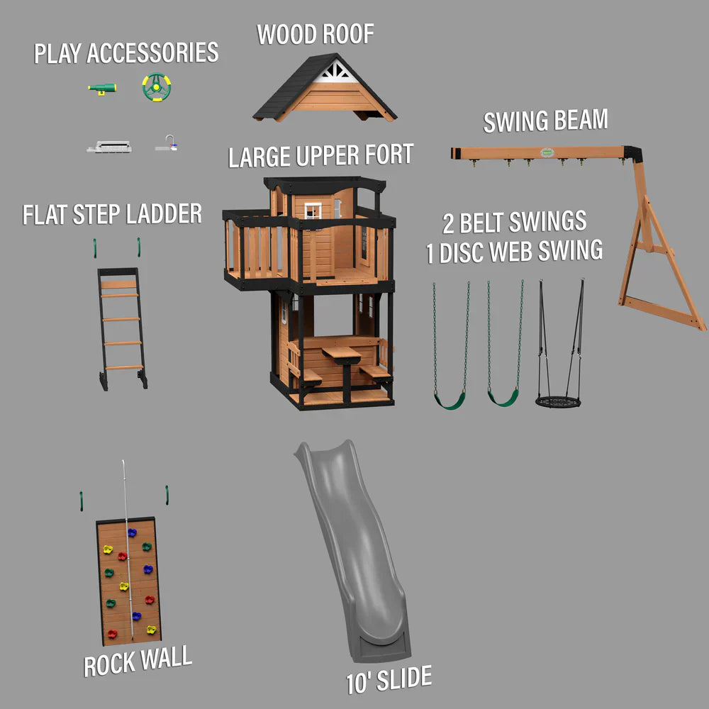 Backyard Discovery Canyon Creek All Cedar Wood Swing Set