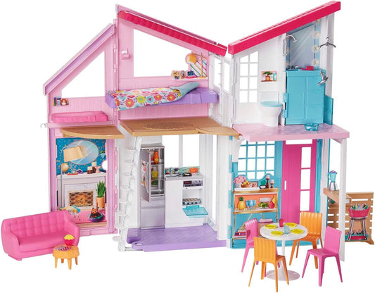 Barbie Malibu House Dollhouse Playset With 25+ Furniture And Accessories (6 Rooms)