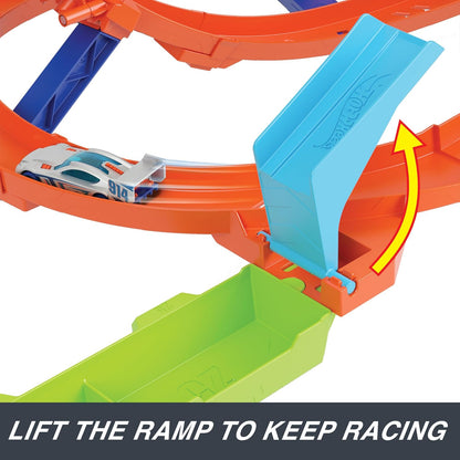 Hot Wheels Action Loop Cyclone Challenge Track Set With 1:64 Scale Toy Car