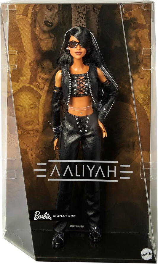 Barbie Signature Aaliyah Collectible Doll in Black Faux Leather Outfit