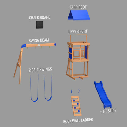 Backyard Discovery Aurora Wooden Cedar Swing Set