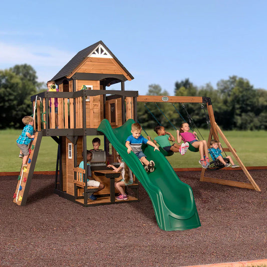 Backyard Discovery Canyon Creek All Cedar Wood Swing Set