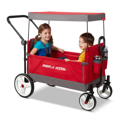 Radio Flyer Convertible Stroll 'N Wagon Push Pull Wagon for Kids