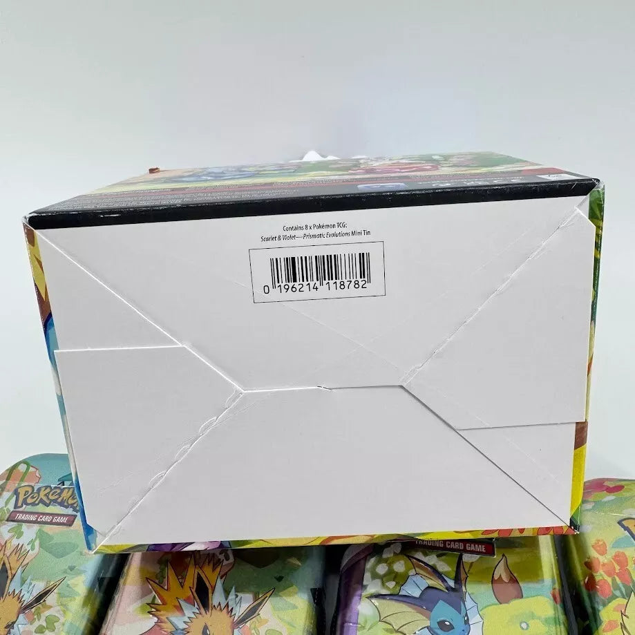Pokémon Scarlet and Violet 8.5 Prismatic Evolutions Mini Tin