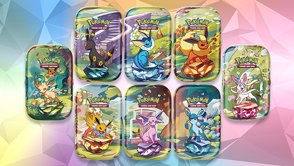 Pokémon Scarlet and Violet 8.5 Prismatic Evolutions Mini Tin