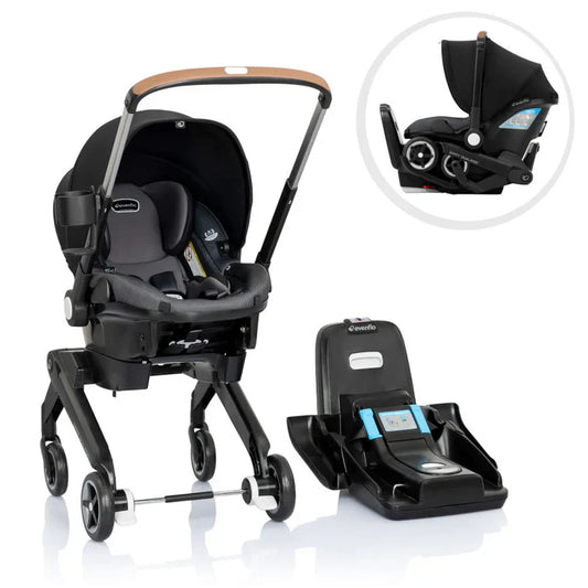 Evenflo Shyft DualRide Infant Car Seat and Stroller Combo + Carryall Storage